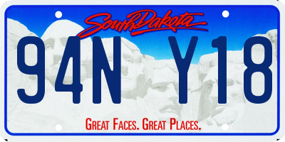 SD license plate 94NY18