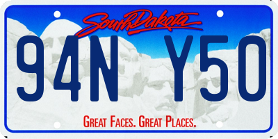 SD license plate 94NY50