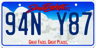 SD license plate 94NY87