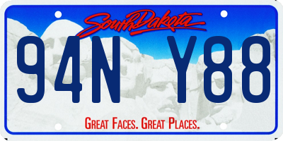 SD license plate 94NY88