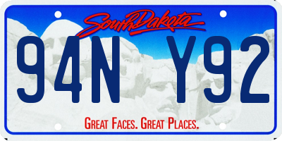 SD license plate 94NY92