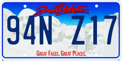 SD license plate 94NZ17