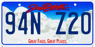 SD license plate 94NZ20