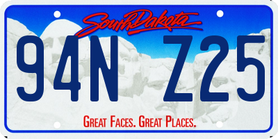 SD license plate 94NZ25