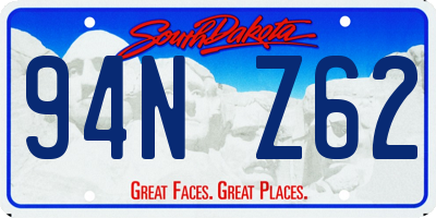 SD license plate 94NZ62