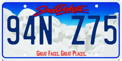 SD license plate 94NZ75