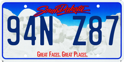 SD license plate 94NZ87