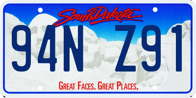 SD license plate 94NZ91