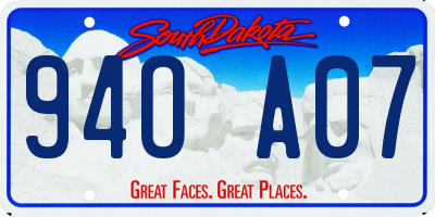 SD license plate 94OA07