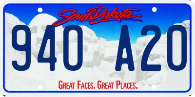 SD license plate 94OA20