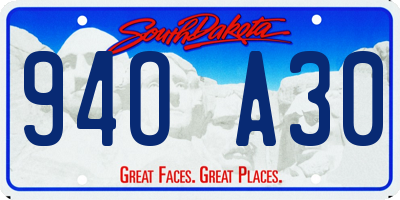 SD license plate 94OA30
