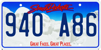 SD license plate 94OA86
