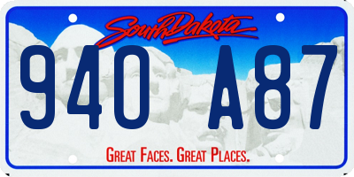 SD license plate 94OA87