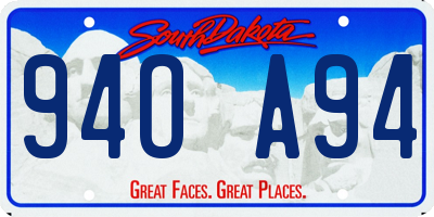 SD license plate 94OA94