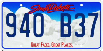 SD license plate 94OB37
