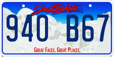 SD license plate 94OB67