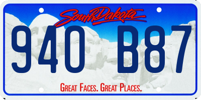 SD license plate 94OB87