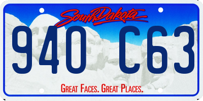 SD license plate 94OC63