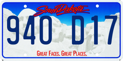 SD license plate 94OD17