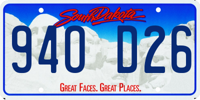 SD license plate 94OD26