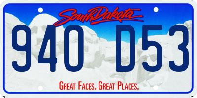 SD license plate 94OD53