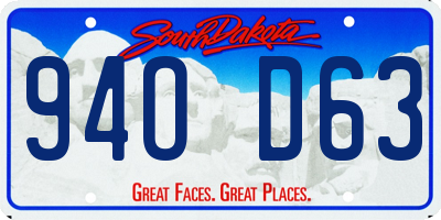 SD license plate 94OD63
