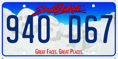 SD license plate 94OD67