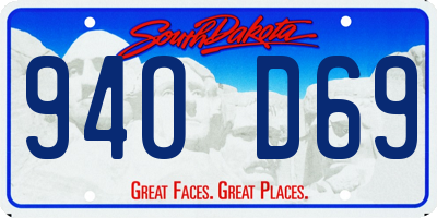 SD license plate 94OD69