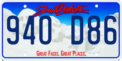 SD license plate 94OD86