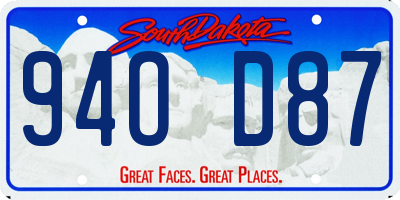 SD license plate 94OD87
