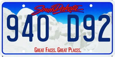 SD license plate 94OD92