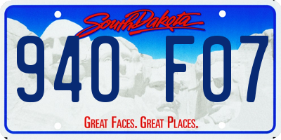 SD license plate 94OF07