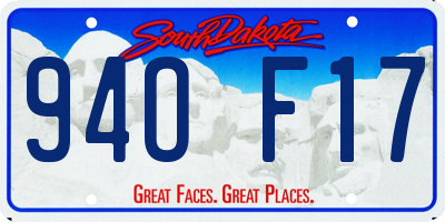 SD license plate 94OF17