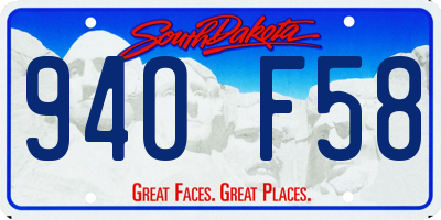 SD license plate 94OF58