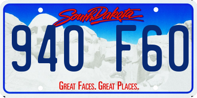 SD license plate 94OF60