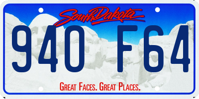 SD license plate 94OF64
