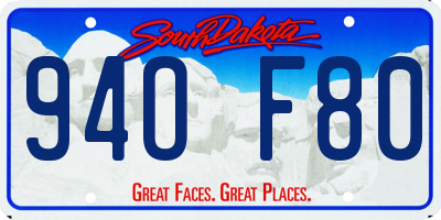 SD license plate 94OF80