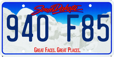 SD license plate 94OF85