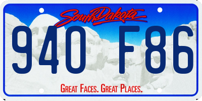 SD license plate 94OF86