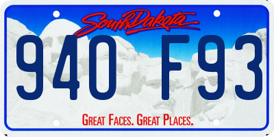 SD license plate 94OF93