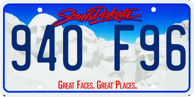 SD license plate 94OF96