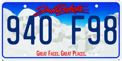 SD license plate 94OF98