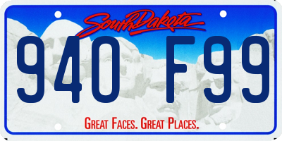 SD license plate 94OF99