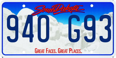 SD license plate 94OG93