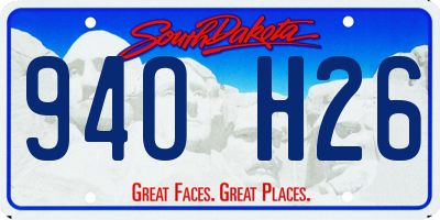 SD license plate 94OH26