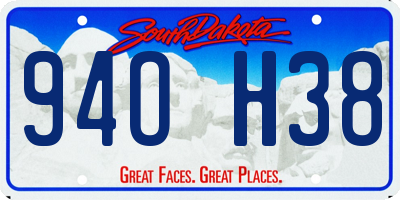 SD license plate 94OH38
