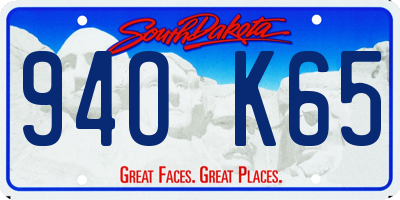 SD license plate 94OK65