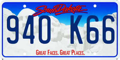 SD license plate 94OK66