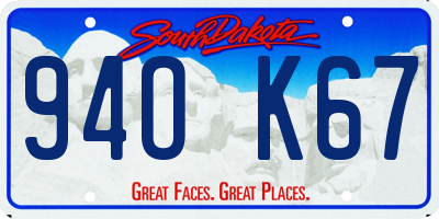 SD license plate 94OK67