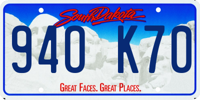 SD license plate 94OK70